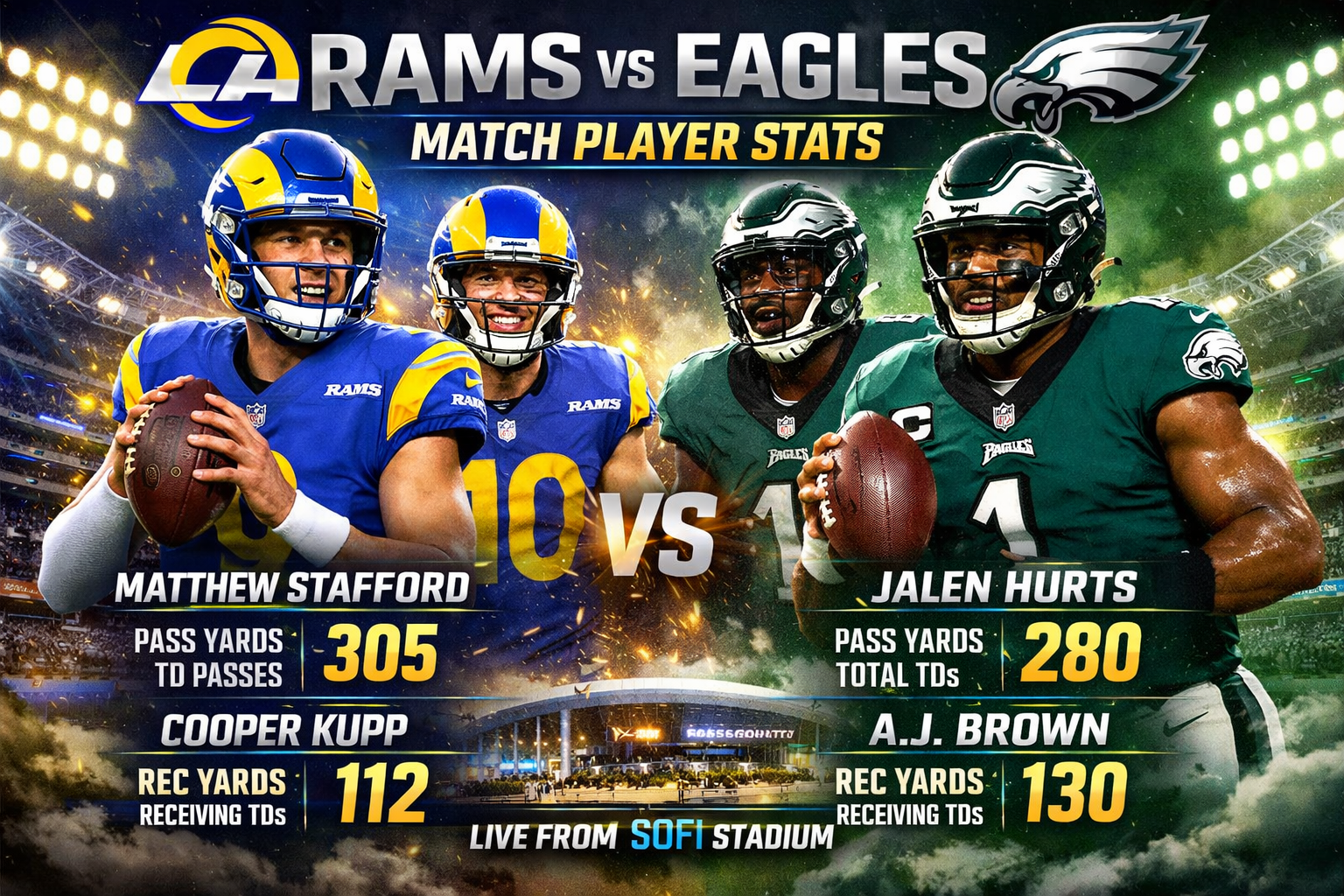 Los Angeles Rams vs Philadelphia Eagles match player stats,